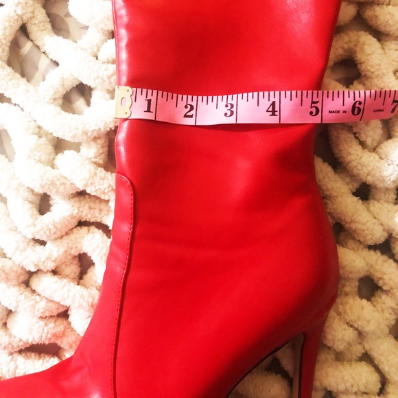 Red Knee High Stiletto Boots Sz 9 - Picture 5 of 10